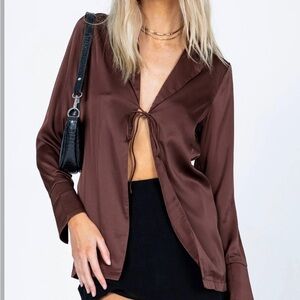 Princess Polly Freddie Shirt Brown